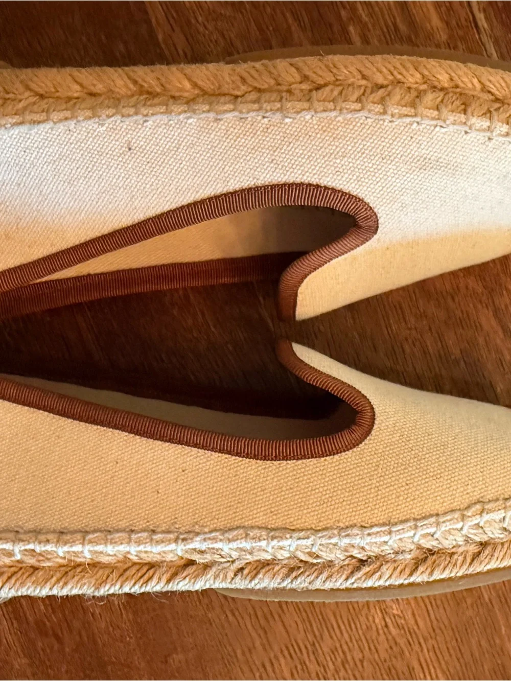 Fendi Cream Canvas and Brown Leather-Trim Espadrilles